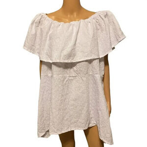 Beautiful Off Shoulder Summer Casual White Swing Top Blouse Women Plus 2XL